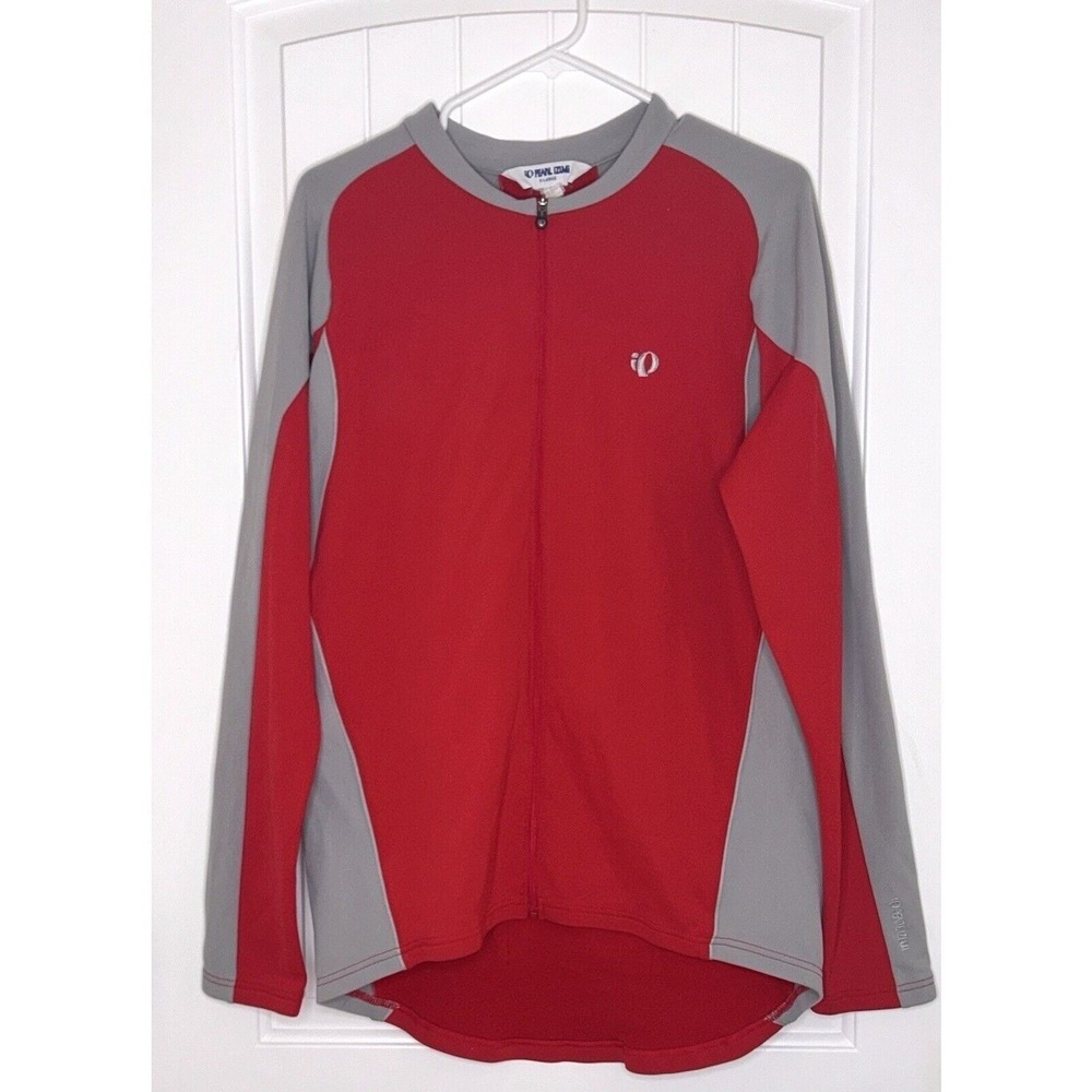 PEARL IZUMI IQ Women's XL Thermal Jacket Full Zip Cycling Red & Gray